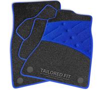 Car Mats to fit Nissan Leaf (WITH HANDBRAKE PEDAL) [E] (2018 -) Anthracite Carpet with Blue Ribbed Trim & Blue Full Width Heel Pad [2257]