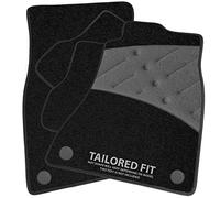 Car Mats to fit Nissan Leaf (WITH HANDBRAKE PEDAL) [E] (2018 -) Black Carpet with Black Ribbed Trim & Grey Full Width Heel Pad [2257]