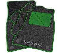 Car Mats to fit Renault 5 E-TECH [E] (2024 -) Anthracite Carpet - Green Ribbed Trim & Green Rectangle Heel Pad [2983]