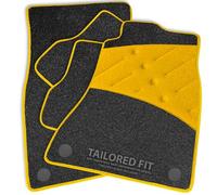 Car Mats to fit Renault Megane E-TECH [E] (2022 -) Anthracite Carpet with Yellow Ribbed Trim & Yellow Full Width Heel Pad [2689]
