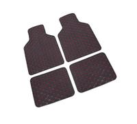 Car Mats UNIVERSAL for Mitsubishi Eclipse Cross 2018-2021, Anti Slip Backing Black Binding Trim Edge Waterproof Easy To Clean Floor Mats,Black-Red