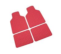 Car Mats UNIVERSAL for Mitsubishi Eclipse Cross 2018-2021, Anti Slip Backing Black Binding Trim Edge Waterproof Easy To Clean Floor Mats,Red