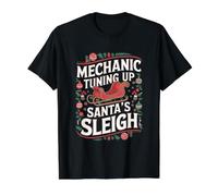 Car Mechanic Christmas Tuning Up Santa's Sleigh Value Graphic T-Shirt, Men, Black, M