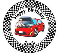 CAR MECHANIC Premium Quality Edible Large 7.5 Inch Round Icing Cake Topper - Text can be Customizable - Make your Celebrations Memorable with Our Delightful Charming Cake Toppers D4