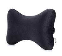 Car Memory Foam Neck Pillow with Premium Velour Washable Removable Pillow Case for for Car, Travel, Home and Office (Black)