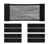 Car Mesh Cargo Net, Black Car Storage Mesh Bag, Double Layer Storage Nets, Elastic Campervan Net, for Storing Water Bottle Toiletry, for Car Caravan Motorhome Boat(60x25cm)