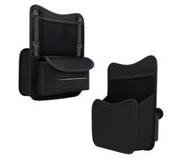 Car Mesh Holder Bag for Storage, PU Leather Dual-Sided Organizer with 10L Capacity, Water-Resistant Interior Hanging Bag for Phone Tissue Bottle, Black (Black)