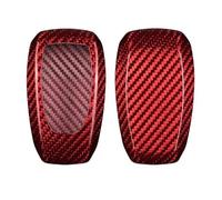 Car metal key case A+ Carbon Fiber Car Key Fob Case Cover For Subaru For Forester For Legacy For BRZ For Impreza For WRX(Red Glass Fiber B)