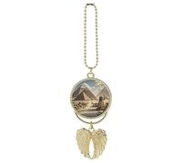 Car Metal Pendant Charms Automotive Interior Mirrors Hanging Ornament, Egyptian Pyramids Car Charm for Women Men, Car Mirror Hanger New Driver Guardian Angel Gift for Grads