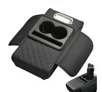 Car Middle Console Cover: Waterproof Armrest Protector Pad, Built-in Cup Holder | Multifunctional Cushion Topper, Tissue Box Organizer For Configuration