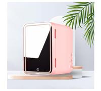 Car Mini Fridge, With Led Mirror, 8L Capacity Skin Care Refrigerator, Chill Or Heat, Ac 220v, Dc 12v Beauty Care Fridge, For Refrigerating Makeup And Food,Pink