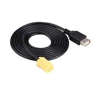 Car MINI-ISO USB Adapter Cable, Car MINI-ISO 6Pin Connector Plug USB Adapter Cable With 2pcs Head Unit Removal Keys Fit for Alfa Romeo Fiat Grande Punto