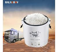 Car Mini Rice Cooker 12v 24V 220V Car Home Dual Use Self-driving Soup Porridge Portable Rice Cooker 24v Truck Smart Rice Cooker 12V for Car SUV