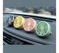 Car Mini USB Fan for Air Outlet with 3 Level Adjustable Wind Speed, Quiet Operation, and Multi Color LED Gradual Light Change (yellow)