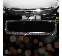 Car Mirror Accessories for Women Shiny, Car Rear View Mirror Clip-On Type, Car Decorations Interior Women, 11" Large Universal Bling Crystals Girly Diamond Sparkly, Mounted on View Mirror Baby Car SUV