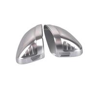 Car Mirror Case Matte Silver Side Wing Mirror Caps For A4 A5 B9 2017 2018 2019 2020 S4 S5 RS5 For Allroad For Quattro Replace Covers Car Side Mirror Cover(With hole)