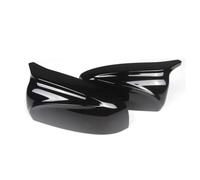 Car Mirror Cover Cap For BMW For X5 For X6 E70 E71 2007-2013 Carbon Fiber/ABS 2x Mirror Cover Car Side Rearview Cap Shell Replacement(Glossy Black)