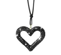 Car Mirror Decor Hanging, Shiny Car Interior Accessories Alloy Decor, Crystal Car Rear View Mirror Charms Car Decoration Valentine's Day, Rearview Mirror Decor (black)