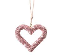 Car Mirror Decor Hanging, Shiny Car Interior Accessories Alloy Decor, Crystal Car Rear View Mirror Charms Car Decoration Valentine's Day, Rearview Mirror Decor (pink)
