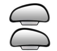 Car Mirror Glass For Parking PDC Assist Automobile Accessories Convex Glass Car Auxiliary Mirrors Rear View Blind Spot Dead Angle Tools Snap Way Heated Wing Mirror Glass(Black)