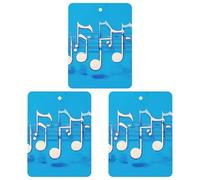 Car Mirror Hanging Air Freshener Exquisite Blue Musical Notes Printed Car Aromatherapy Sheet Car Aromatherapy Tablets Scented Car Perfume Air Freshener