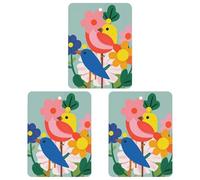 Car Mirror Hanging Air Freshener Exquisite Colorful Flowers Bird Printed Car Aromatherapy Sheet Car Aromatherapy Tablets Scented Car Perfume Air Freshener