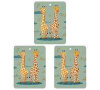 Car Mirror Hanging Air Freshener Exquisite Cute Wild Cartoon Giraffes Printed Car Aromatherapy Sheet Car Aromatherapy Tablets Scented Car Perfume Air Freshener