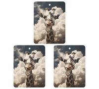 Car Mirror Hanging Air Freshener Exquisite Giraffe in The Clouds Printed Car Aromatherapy Sheet Car Aromatherapy Tablets Scented Car Perfume Air Freshener