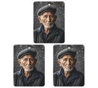 Car Mirror Hanging Air Freshener Exquisite Lonely Old Man Printed Car Aromatherapy Sheet Car Aromatherapy Tablets Scented Car Perfume Air Freshener