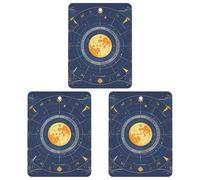 Car Mirror Hanging Air Freshener Exquisite Moon Phase Sun Zodiac Mystic Astrology Printed Car Aromatherapy Sheet Car Aromatherapy Tablets Scented Car Perfume Air Freshener