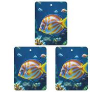 Car Mirror Hanging Air Freshener Exquisite The Underwater World Tropical Fish Printed Car Aromatherapy Sheet Car Aromatherapy Tablets Scented Car Perfume Air Freshener