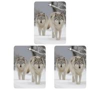 Car Mirror Hanging Air Freshener Exquisite Two Wolves Walking in The Snow Printed Car Aromatherapy Sheet Car Aromatherapy Tablets Scented Car Perfume Air Freshener