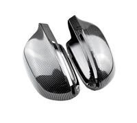 Car Mirror Housing Car Door Side Mirrors Caps Rearview Mirror Cover Bright Black Full Replacement With Clips Fits for A4 A5 B8 A3 8P A6 C6 Q3 Rearview Mirror Cover(Carbon Look-B8.5)(Carbon Look-b