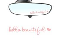 Car Mirror Sticker, Mirror Sticker | Waterproof Mirror Decal, Car Window Stickers, Hello Beautiful Sign, Decorative Vehicle Accessories