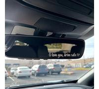 Car Mirror Sticker Set - 10-Pack Heart-Shaped 'I Love You Drive Safe' Affectionate Reminder for Interior Rearview Mirror, ABS Material, White