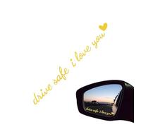 Car Mirror Stickers - Drive Safe I Love You Rearview Mirror Decal - Waterproof Interior Decor for Automotive Vehicle Dashboard Window Daily Long Trip Night Driving Drivers Birthday