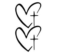 Car Mirror Stickers, Heart Shaped Stickers, 2 Pieces Self Adhesive for Vehicles, Cute Decorative Style, Category Automotive Accessories, Trailer, RV, Sedan, Pickup, Laptop, Wall, Git