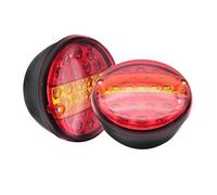 Car Mirror Turn Signal 2Pcs 12V 24V 20 Led Car Trailer Tail Universal Lights Truck Round Taillight Rear Brake Stop Indicator Turn Signal Lamp Reverse Indicator