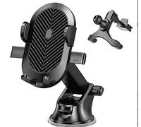 Car Mobile Holder - Suction Cup, Carbon Fiber, One Key Lock, Air Conditioning Output Phone Holder for Cars