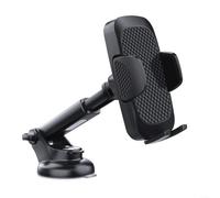 Car Mobile Phone Holder with Suction Cup for Dashboard and Windscreen, 360° Rotatable Car Phone Holder Made of ABS with Non-Slip Silicone for Safe Driving, Black