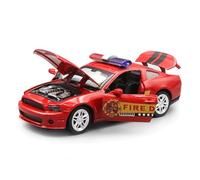 car mode 1:32 Die Casting Model Alloy Police Car Model Double Door Openable Pendulum Power Back Ornament Fine Collection alloy Diecast(Red)