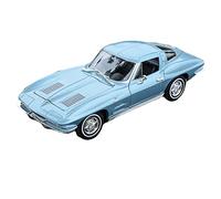 Car Model 1/24 Chevrolet Corvette 1963 Classic Alloy Sports Car Die Cast Vehicle Complete Collection Vehicle Various Designs & Colors (Color : Blue)