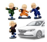 Car Monk Ornaments - 2.36x3.14in Resin Set, Peaceful Charm Collection, Dashboard Decorative Appeal, Handcrafted Monk Figure Design, Symbolic Resin Sculpture | Car Console Setups, Home Display Shelves,