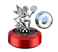 Car Mounted Solar Powered Aromatherapy Ornament with Rotating Angel Figure and Natural Fragrance from Plant Sources