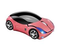 Car Mouse, Wireless 2.4G Ergonomic Optical with USB Receiver - 3D Pink Gaming Design for PC/Laptop, Perfect for Kids/Girls & Small Hands