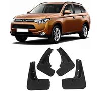 Car Mud Flaps Heavy Duty 4PCS Set for Mitsubishi Outlander 2013-2014 | Durable rubber flexible in UK freezing cold,25-min no-drill install,shields car paint from salt,mud,stones & grime,full kit