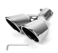 Car Muffler Dual Outlet Exhaust Pipe Trim Stainless Steel Chrome 63mm Universal Tail Throat Auto Accessories Car Exhaust Pipe Tailpipe