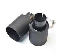 Car Muffler Pipe 1 Piece Car 105mm Oulet Sandblast End Muffler Pipe Flat Aluminum Matt Black Single Layer Exhaust Tip Cover End Pipes(67-105mm)