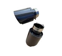 Car Muffler Pipe 1 Piece Universal Exhaust Pipe Black Lnner Tank Muffler Terminal Carbon Fiber Trim Tail Pipe End Pipes(66mm IN-76mm OUT)