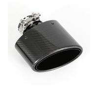 Car Muffler Pipe 1Piece 150MM Outlet Oval Glossy Cabon Fiber Exhaust Tip Universal Oval Muffler Pipe End Pipes(Left 70MM)